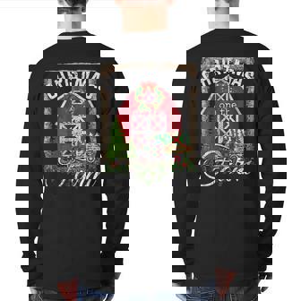 Christmas On The Farm Country Farmhouse Christmas Back Print Long Sleeve T-shirt - Monsterry