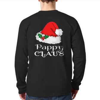 Christmas Pappy Claus Matching Pajama Mens Santa Hat X Mas Back Print Long Sleeve T-shirt | Mazezy AU