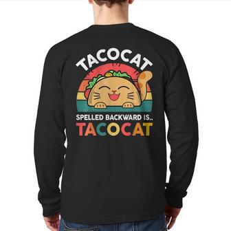 Cinco De Mayo Taco Ca Spelled Backward Tacocat Back Print Long Sleeve T-shirt - Monsterry DE