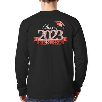 Class Of 2023 Senior I School Color Decoration Red Black Back Print Long Sleeve T-shirt - Monsterry AU