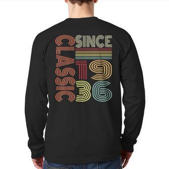 Classic Since 1936 Vintage Retro Style Birthday Graphic Back Print Long Sleeve T-shirt - Monsterry AU