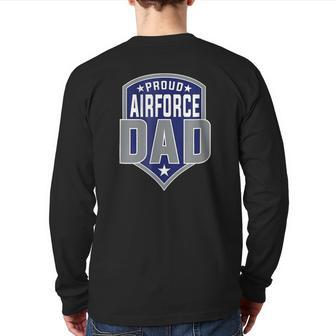 Classic Proud Airforce Dad Back Print Long Sleeve T-shirt | Mazezy