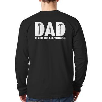 Contractor Woodworking Tools Carpenter Woodworker Dad Back Print Long Sleeve T-shirt | Mazezy