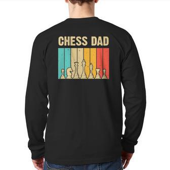 Cool Chess Lover Art For Dad Men Father Novelty Chess Player Back Print Long Sleeve T-shirt | Mazezy CA