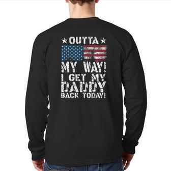 Cool I Get My Daddy Back Today Military Child Back Print Long Sleeve T-shirt | Mazezy