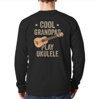 Cool Grandpas Play Ukulele Ukulele Music Guitar Back Print Long Sleeve T-shirt | Mazezy