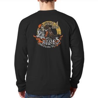 Only Cool Opa Rides Motorcycles Father's Day Back Print Long Sleeve T-shirt | Mazezy