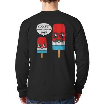Coolest Father-In-Law Ever Father's Day Popsicle Ice Cream Back Print Long Sleeve T-shirt | Mazezy