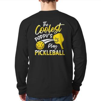 The Coolest Poppy's Play Pickleball Vintage Back Print Long Sleeve T-shirt | Mazezy