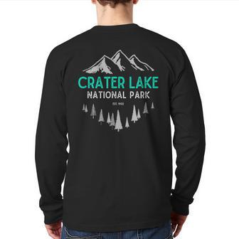 Crater Lake Vintage National Park Est 1902 Back Print Long Sleeve T-shirt - Monsterry UK