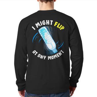 Crazy Water Bottle Flipping Back Print Long Sleeve T-shirt - Monsterry DE