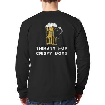 Crispy Boys Middle Class Drinking Dad Back Print Long Sleeve T-shirt | Mazezy