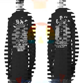 Crochet Knitting Cat Vintage Graphics Plus Size Back Print Long Sleeve T-shirt - Monsterry