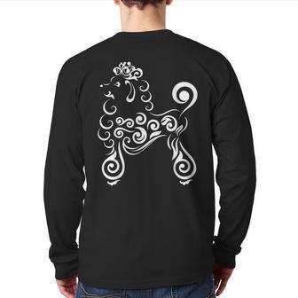 Cute Poodle Lace Artistic Pattern Back Print Long Sleeve T-shirt - Monsterry AU