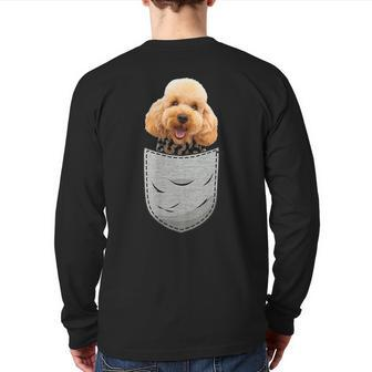 Cute Poodle Pudelhund Caniche Dog Lovers And Pocket Owner Back Print Long Sleeve T-shirt - Monsterry AU