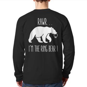 Cute Rehearsal Dinner For Ring Bearer Back Print Long Sleeve T-shirt - Monsterry