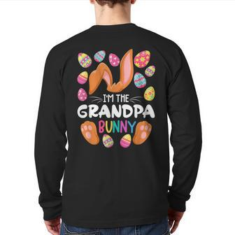 Cute Top I Grandpa Bunny I Matching Family Easter Pajamas Back Print Long Sleeve T-shirt | Mazezy