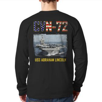 Cvn72 Uss Abraham Lincoln Aircraft Carrier Veteran Back Print Long Sleeve T-shirt | Mazezy