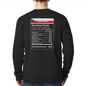 Czech Dad Nutrition Facts Father's Day Back Print Long Sleeve T-shirt | Mazezy