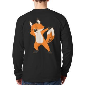 Dabbing Fox Wildlife Animal Lover Zookeeper Back Print Long Sleeve T-shirt - Monsterry DE