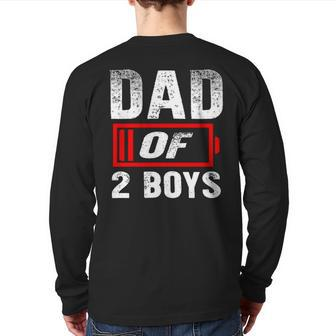 Dad Of 2 Boys Back Print Long Sleeve T-shirt | Mazezy