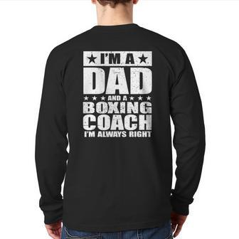 Dad Boxing Coach Father's Day S From Daughter Son Back Print Long Sleeve T-shirt | Mazezy