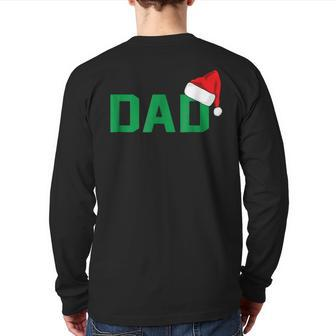 Dad Christmas Santa Family Matching Pajamas Back Print Long Sleeve T-shirt | Mazezy