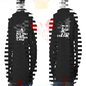 Dad Dragon Lover Father's Day Back Print Long Sleeve T-shirt | Mazezy