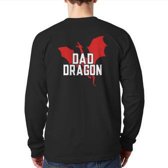 Dad Dragon Lover Father's Day Back Print Long Sleeve T-shirt | Mazezy