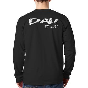 Dad Est 2017 New Daddy Father After Wedding & Baby Back Print Long Sleeve T-shirt | Mazezy CA