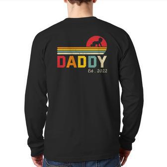 Dad Est 2022 First Time Father New Dad Expecting Daddy 2022 Ver2 Back Print Long Sleeve T-shirt | Mazezy