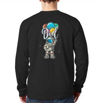 Dad Astronaut In Space Lover Back Print Long Sleeve T-shirt | Mazezy
