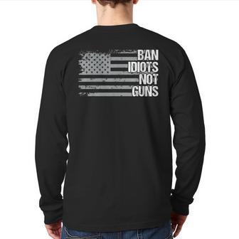 Dad Grandpa Veteran Us Flag Pro Gun 2Nd Amendment Rights Back Print Long Sleeve T-shirt | Mazezy