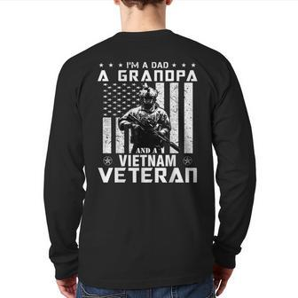 I Am A Dad Grandpa And A Vietnam Veteran Cool Back Print Long Sleeve T-shirt | Mazezy