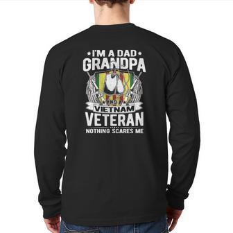 A Dad Grandpa And Vietnam Veteran Proud Retired Soldier Back Print Long Sleeve T-shirt | Mazezy