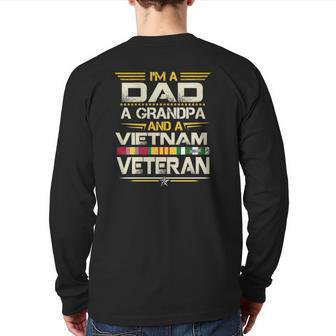 Dad Grandpa Vietnam Veteran Vintage Men's Back Print Long Sleeve T-shirt | Mazezy