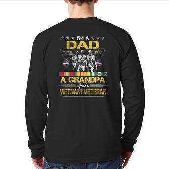 Dad Grandpa Vietnam Veteran Vintage Military Men's Back Print Long Sleeve T-shirt | Mazezy