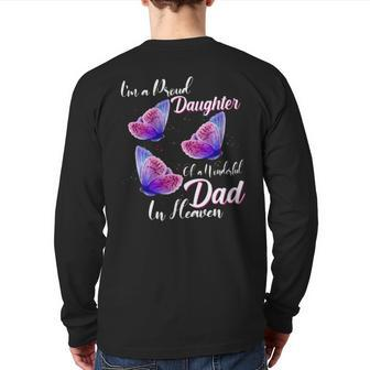Dad In Heaven Back Print Long Sleeve T-shirt | Mazezy