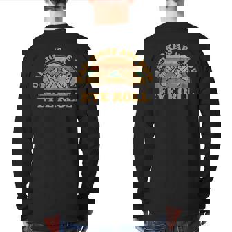 Dad Jokes Are How Eye Roll Fathers Day Vintage Retro Back Print Long Sleeve T-shirt | Mazezy