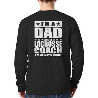 Dad Lacrosse Coach Father's Day S From Daughter Son Back Print Long Sleeve T-shirt | Mazezy