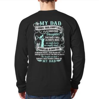 My Dad In Memories Poem Daughter Son Loss Daddy In Heaven Back Print Long Sleeve T-shirt | Mazezy