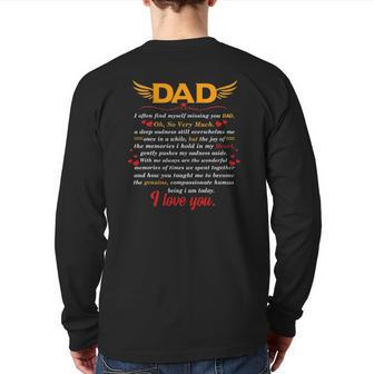 Dad I Often Find Myself Missing You Dad Father's Day Back Print Long Sleeve T-shirt | Mazezy