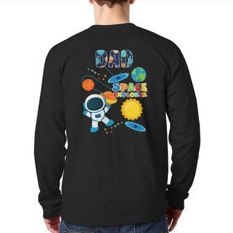 Dad Outer Space Astronaut For Father's Day Back Print Long Sleeve T-shirt | Mazezy