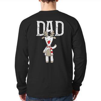 Dad Reindeer Winter Scarf Cool Christmas Costume Back Print Long Sleeve T-shirt | Mazezy UK