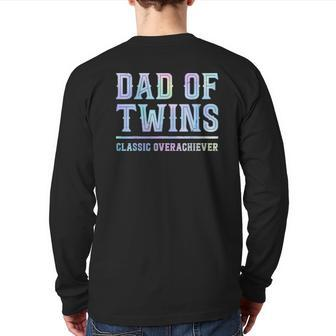 Dad Of Twins Classic Overachiever Gradient Color Back Print Long Sleeve T-shirt | Mazezy