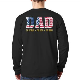 Dad The Veteran The Myth The Legend Back Print Long Sleeve T-shirt | Mazezy
