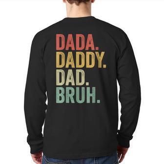 Dada Daddy Dad Father Fathers Day Vintage For Men Back Print Long Sleeve T-shirt | Mazezy