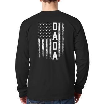 Dada America Flag For Men Father's Day Back Print Long Sleeve T-shirt | Mazezy