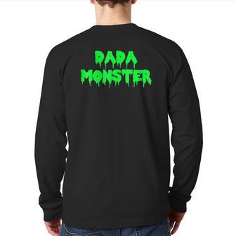 Dada Monster Horror Movie Dad Slime Back Print Long Sleeve T-shirt | Mazezy