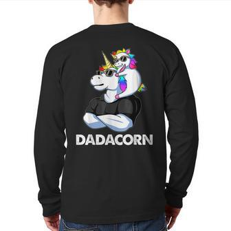 Dadacorn Dad Baby Christmas Papa Sunglasses Back Print Long Sleeve T-shirt | Mazezy
